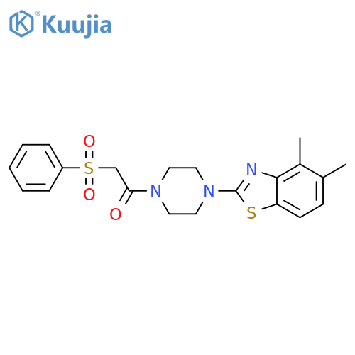 Ethanone, 1-[4-(4,5-dimethyl-2-benzothiazolyl)-1-piperazinyl]-2-(phenylsulfonyl)- structure