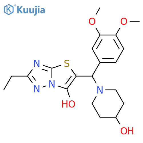 1-(3,4-dimethoxyphenyl)({2-ethyl-6-hydroxy-1,2,4triazolo3,2-b1,3thiazol-5-yl})methylpiperidin-4-ol structure