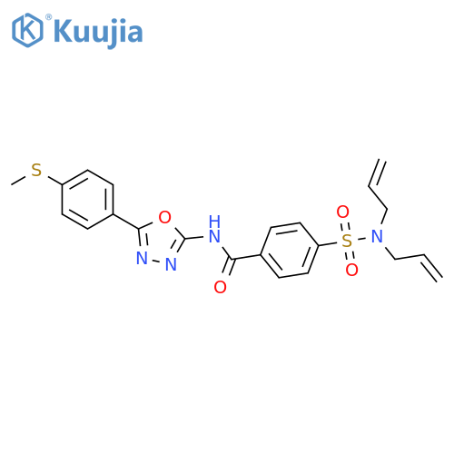4-bis(prop-2-en-1-yl)sulfamoyl-N-{5-4-(methylsulfanyl)phenyl-1,3,4-oxadiazol-2-yl}benzamide structure