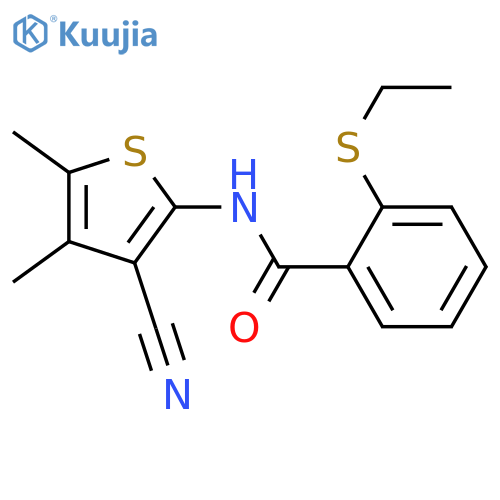 N-(3-cyano-4,5-dimethylthiophen-2-yl)-2-(ethylsulfanyl)benzamide structure