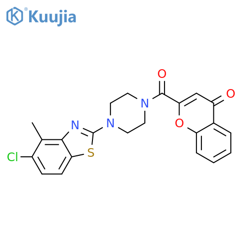 4H-1-Benzopyran-4-one, 2-[[4-(5-chloro-4-methyl-2-benzothiazolyl)-1-piperazinyl]carbonyl]- structure