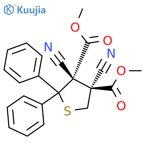 3,4-Thiophenedicarboxylic acid, 3,4-dicyanotetrahydro-2,2-diphenyl-, dimethyl ester, (3R,4R)-rel- (9CI) structure