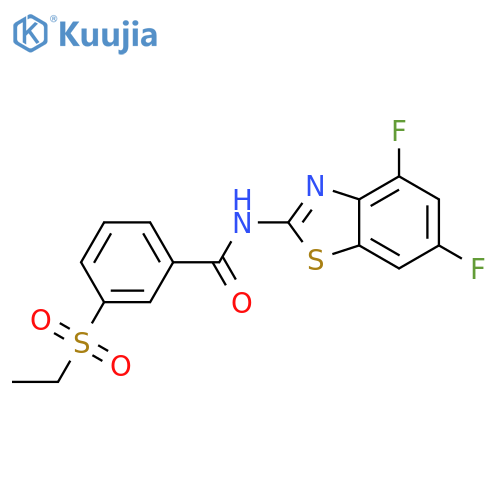 N-(4,6-difluoro-1,3-benzothiazol-2-yl)-3-(ethanesulfonyl)benzamide structure