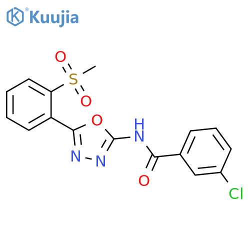 3-chloro-N-5-(2-methanesulfonylphenyl)-1,3,4-oxadiazol-2-ylbenzamide structure