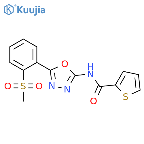 N-5-(2-methanesulfonylphenyl)-1,3,4-oxadiazol-2-ylthiophene-2-carboxamide structure