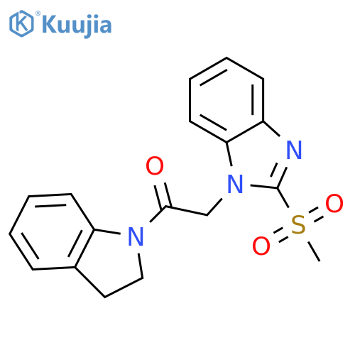 1-(2,3-dihydro-1H-indol-1-yl)-2-(2-methanesulfonyl-1H-1,3-benzodiazol-1-yl)ethan-1-one structure