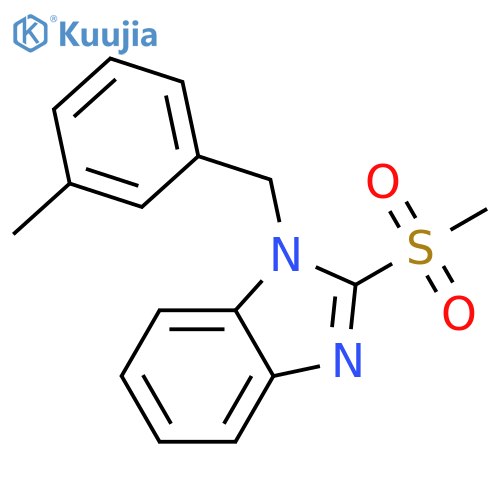 2-methanesulfonyl-1-(3-methylphenyl)methyl-1H-1,3-benzodiazole structure