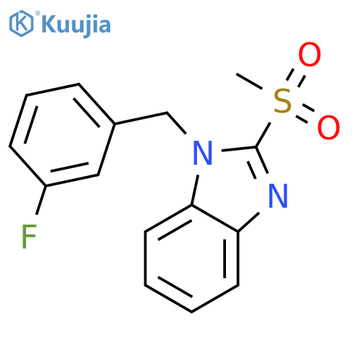1-(3-fluorophenyl)methyl-2-methanesulfonyl-1H-1,3-benzodiazole structure