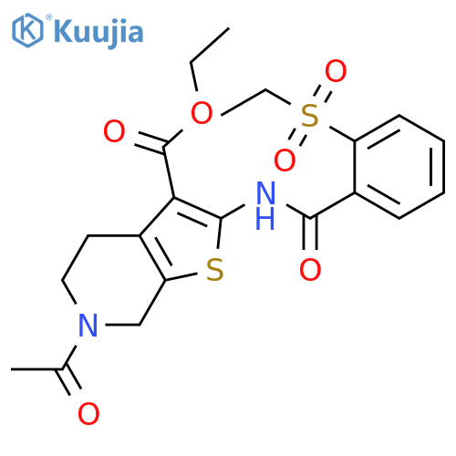 ethyl 6-acetyl-2-2-(ethanesulfonyl)benzamido-4H,5H,6H,7H-thieno2,3-cpyridine-3-carboxylate structure