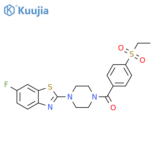 2-{4-4-(ethanesulfonyl)benzoylpiperazin-1-yl}-6-fluoro-1,3-benzothiazole structure
