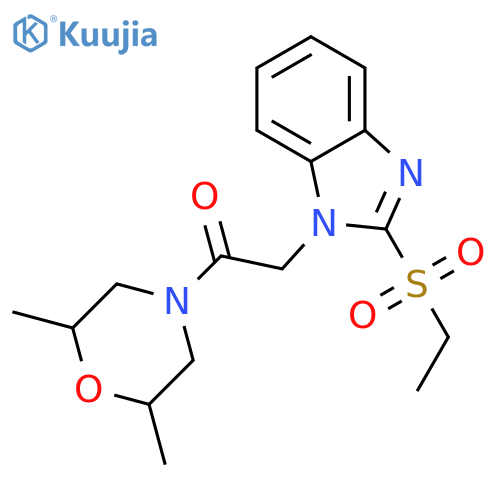 1-(2,6-dimethylmorpholin-4-yl)-2-2-(ethanesulfonyl)-1H-1,3-benzodiazol-1-ylethan-1-one structure