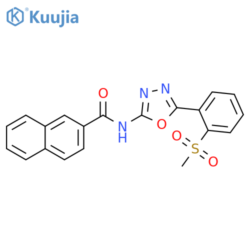 N-5-(2-methanesulfonylphenyl)-1,3,4-oxadiazol-2-ylnaphthalene-2-carboxamide structure