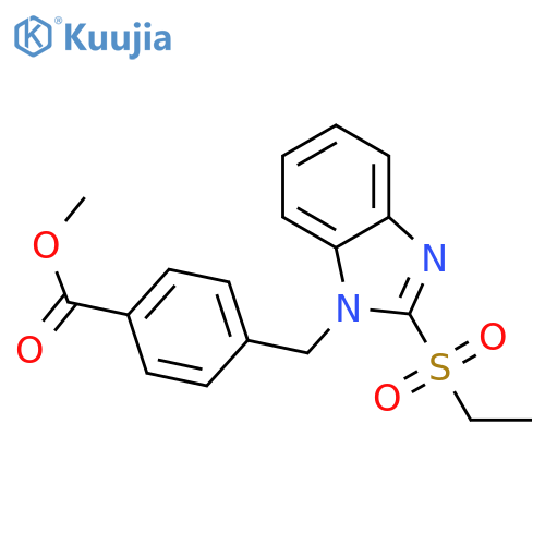 methyl 4-{2-(ethanesulfonyl)-1H-1,3-benzodiazol-1-ylmethyl}benzoate structure