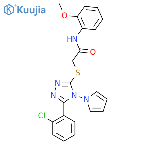 2-{5-(2-chlorophenyl)-4-(1H-pyrrol-1-yl)-4H-1,2,4-triazol-3-ylsulfanyl}-N-(2-methoxyphenyl)acetamide structure