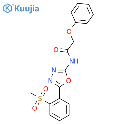 N-5-(2-methanesulfonylphenyl)-1,3,4-oxadiazol-2-yl-2-phenoxyacetamide structure