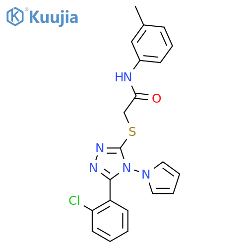 2-{5-(2-chlorophenyl)-4-(1H-pyrrol-1-yl)-4H-1,2,4-triazol-3-ylsulfanyl}-N-(3-methylphenyl)acetamide structure