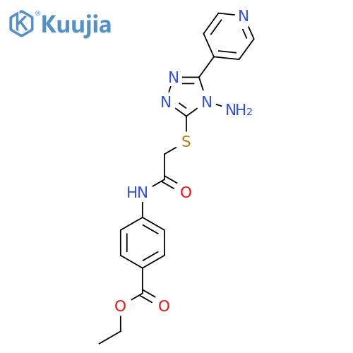ethyl 4-(2-{4-amino-5-(pyridin-4-yl)-4H-1,2,4-triazol-3-ylsulfanyl}acetamido)benzoate structure