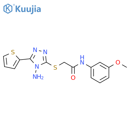 2-{4-amino-5-(thiophen-2-yl)-4H-1,2,4-triazol-3-ylsulfanyl}-N-(3-methoxyphenyl)acetamide structure
