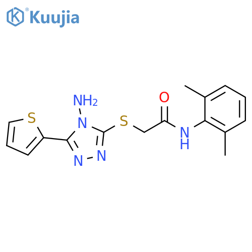 2-{4-amino-5-(thiophen-2-yl)-4H-1,2,4-triazol-3-ylsulfanyl}-N-(2,6-dimethylphenyl)acetamide structure