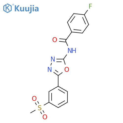 4-fluoro-N-5-(3-methanesulfonylphenyl)-1,3,4-oxadiazol-2-ylbenzamide structure