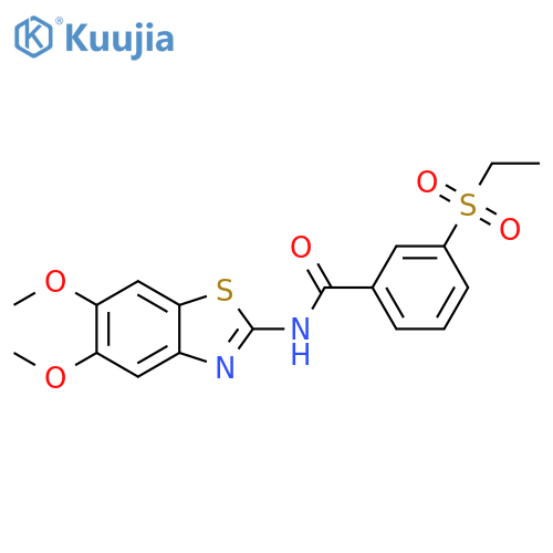 N-(5,6-dimethoxy-1,3-benzothiazol-2-yl)-3-(ethanesulfonyl)benzamide structure