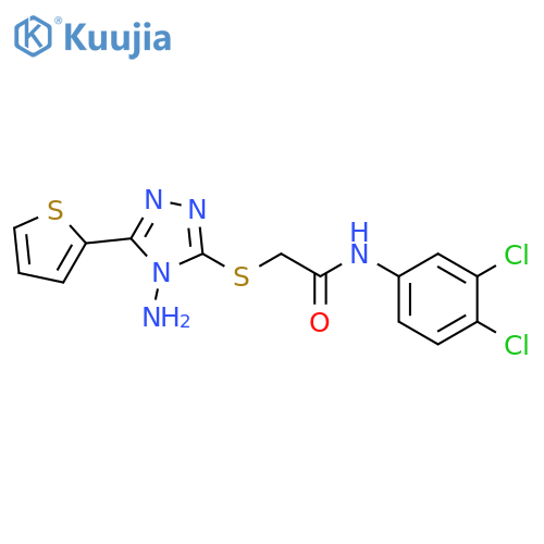 2-{4-amino-5-(thiophen-2-yl)-4H-1,2,4-triazol-3-ylsulfanyl}-N-(3,4-dichlorophenyl)acetamide structure