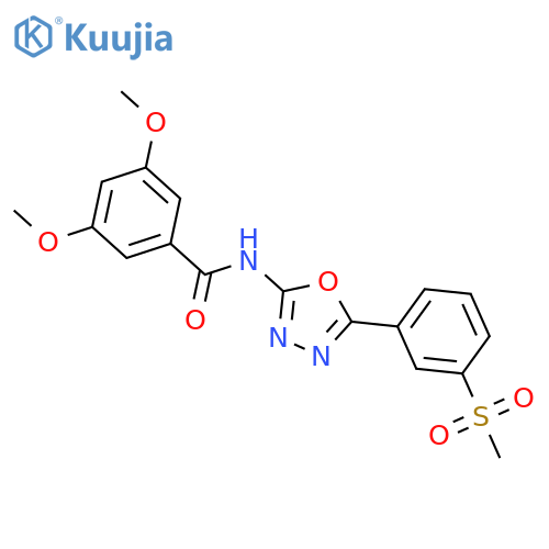 N-5-(3-methanesulfonylphenyl)-1,3,4-oxadiazol-2-yl-3,5-dimethoxybenzamide structure
