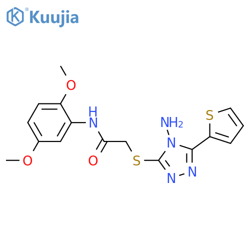 2-{4-amino-5-(thiophen-2-yl)-4H-1,2,4-triazol-3-ylsulfanyl}-N-(2,5-dimethoxyphenyl)acetamide structure