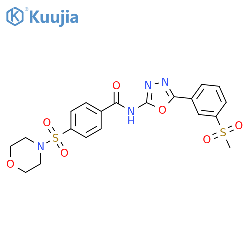N-5-(3-methanesulfonylphenyl)-1,3,4-oxadiazol-2-yl-4-(morpholine-4-sulfonyl)benzamide structure