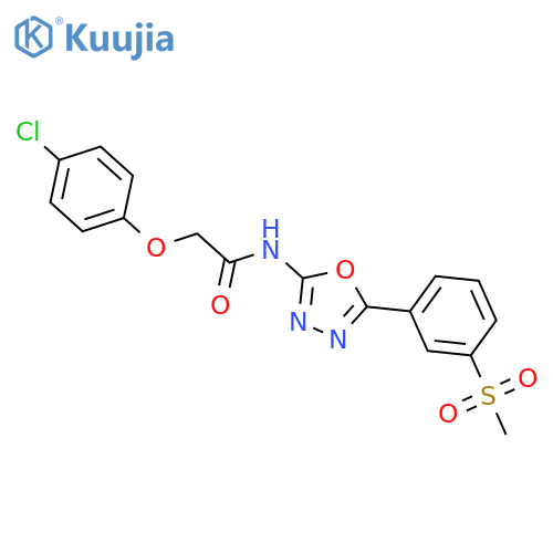 2-(4-chlorophenoxy)-N-5-(3-methanesulfonylphenyl)-1,3,4-oxadiazol-2-ylacetamide structure