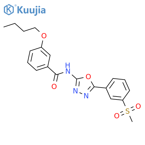 3-butoxy-N-5-(3-methanesulfonylphenyl)-1,3,4-oxadiazol-2-ylbenzamide structure