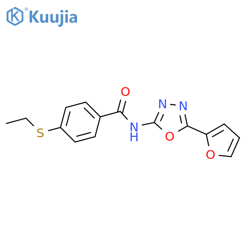 4-(ethylsulfanyl)-N-5-(furan-2-yl)-1,3,4-oxadiazol-2-ylbenzamide structure