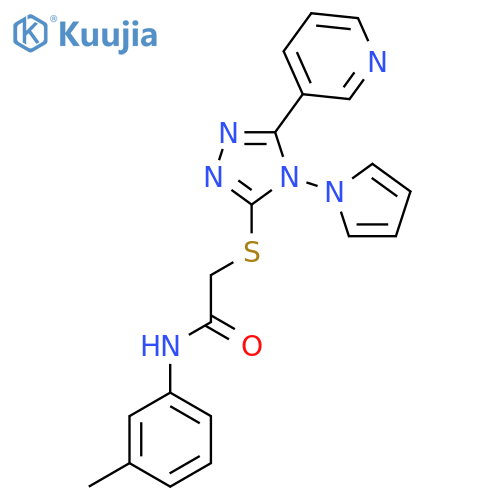 N-(3-methylphenyl)-2-{5-(pyridin-3-yl)-4-(1H-pyrrol-1-yl)-4H-1,2,4-triazol-3-ylsulfanyl}acetamide structure