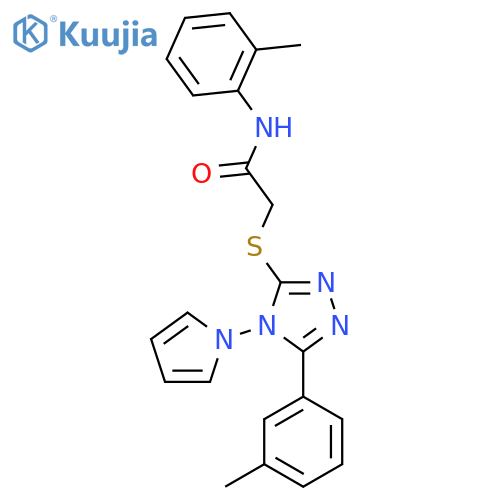 N-(2-methylphenyl)-2-{5-(3-methylphenyl)-4-(1H-pyrrol-1-yl)-4H-1,2,4-triazol-3-ylsulfanyl}acetamide structure