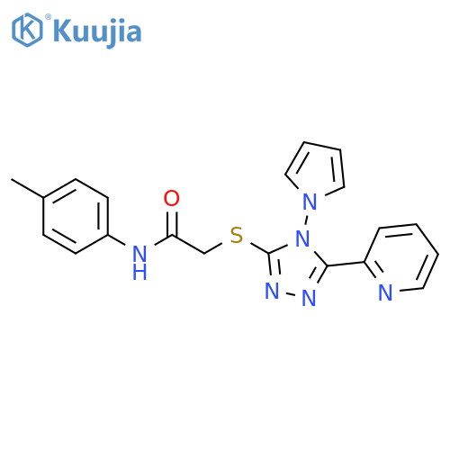 N-(4-methylphenyl)-2-{5-(pyridin-2-yl)-4-(1H-pyrrol-1-yl)-4H-1,2,4-triazol-3-ylsulfanyl}acetamide structure