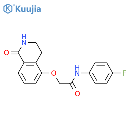 N-(4-fluorophenyl)-2-(1-oxo-1,2,3,4-tetrahydroisoquinolin-5-yl)oxyacetamide structure