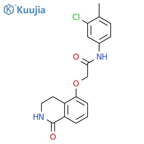 N-(3-chloro-4-methylphenyl)-2-(1-oxo-1,2,3,4-tetrahydroisoquinolin-5-yl)oxyacetamide structure