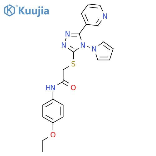 N-(4-ethoxyphenyl)-2-{5-(pyridin-3-yl)-4-(1H-pyrrol-1-yl)-4H-1,2,4-triazol-3-ylsulfanyl}acetamide structure