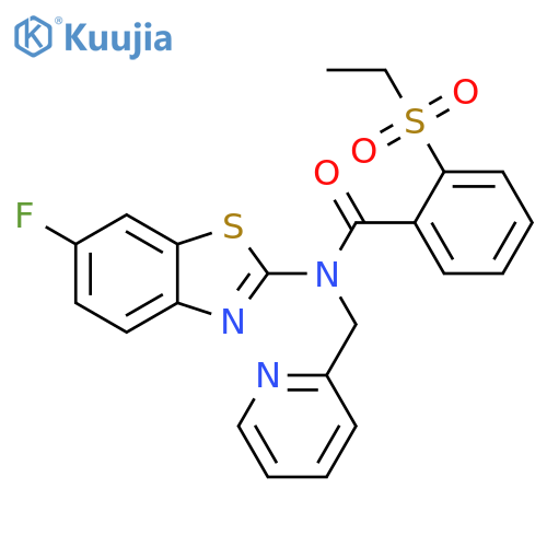 2-(ethanesulfonyl)-N-(6-fluoro-1,3-benzothiazol-2-yl)-N-(pyridin-2-yl)methylbenzamide structure