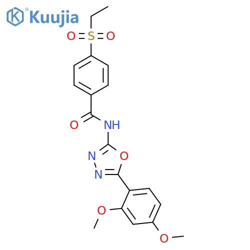 N-5-(2,4-dimethoxyphenyl)-1,3,4-oxadiazol-2-yl-4-(ethanesulfonyl)benzamide structure