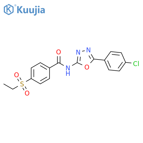 N-5-(4-chlorophenyl)-1,3,4-oxadiazol-2-yl-4-(ethanesulfonyl)benzamide structure