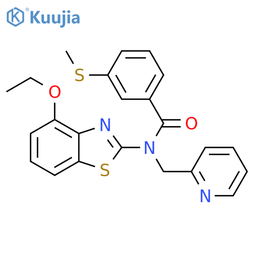 N-(4-ethoxy-1,3-benzothiazol-2-yl)-3-(methylsulfanyl)-N-(pyridin-2-yl)methylbenzamide structure