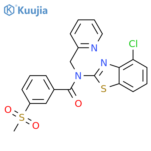 N-(4-chloro-1,3-benzothiazol-2-yl)-3-methanesulfonyl-N-(pyridin-2-yl)methylbenzamide structure