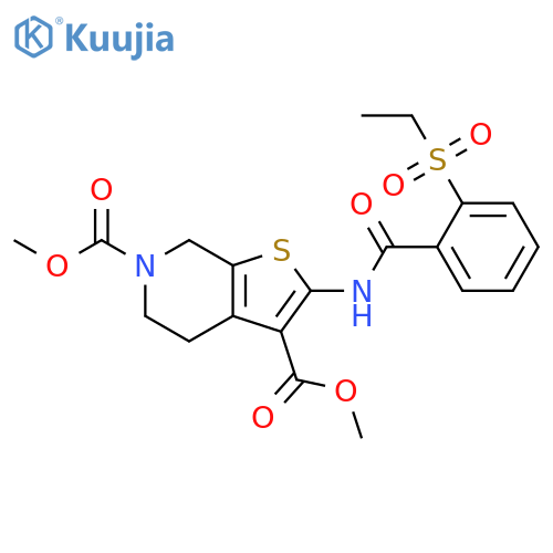3,6-dimethyl 2-2-(ethanesulfonyl)benzamido-4H,5H,6H,7H-thieno2,3-cpyridine-3,6-dicarboxylate structure