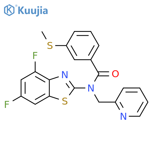 N-(4,6-difluoro-1,3-benzothiazol-2-yl)-3-(methylsulfanyl)-N-(pyridin-2-yl)methylbenzamide structure