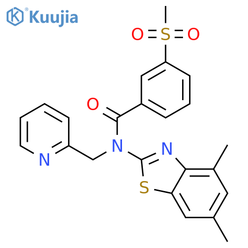 N-(4,6-dimethyl-1,3-benzothiazol-2-yl)-3-methanesulfonyl-N-(pyridin-2-yl)methylbenzamide structure