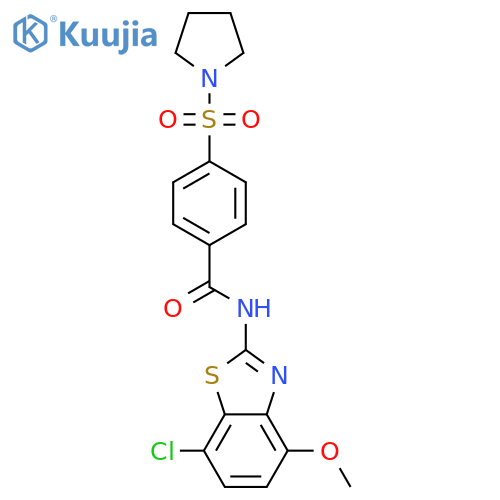N-(7-chloro-4-methoxy-1,3-benzothiazol-2-yl)-4-(pyrrolidine-1-sulfonyl)benzamide structure