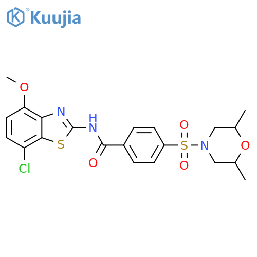 N-(7-chloro-4-methoxy-1,3-benzothiazol-2-yl)-4-(2,6-dimethylmorpholin-4-yl)sulfonylbenzamide structure