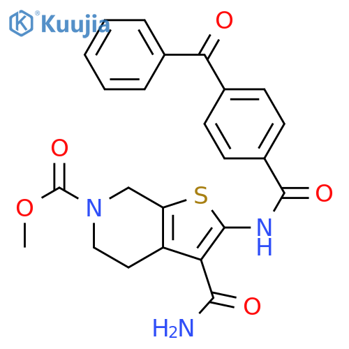methyl 2-(4-benzoylbenzamido)-3-carbamoyl-4H,5H,6H,7H-thieno2,3-cpyridine-6-carboxylate structure