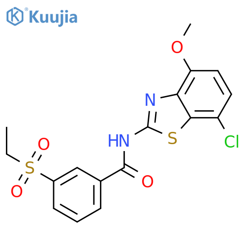 N-(7-chloro-4-methoxy-1,3-benzothiazol-2-yl)-3-(ethanesulfonyl)benzamide structure